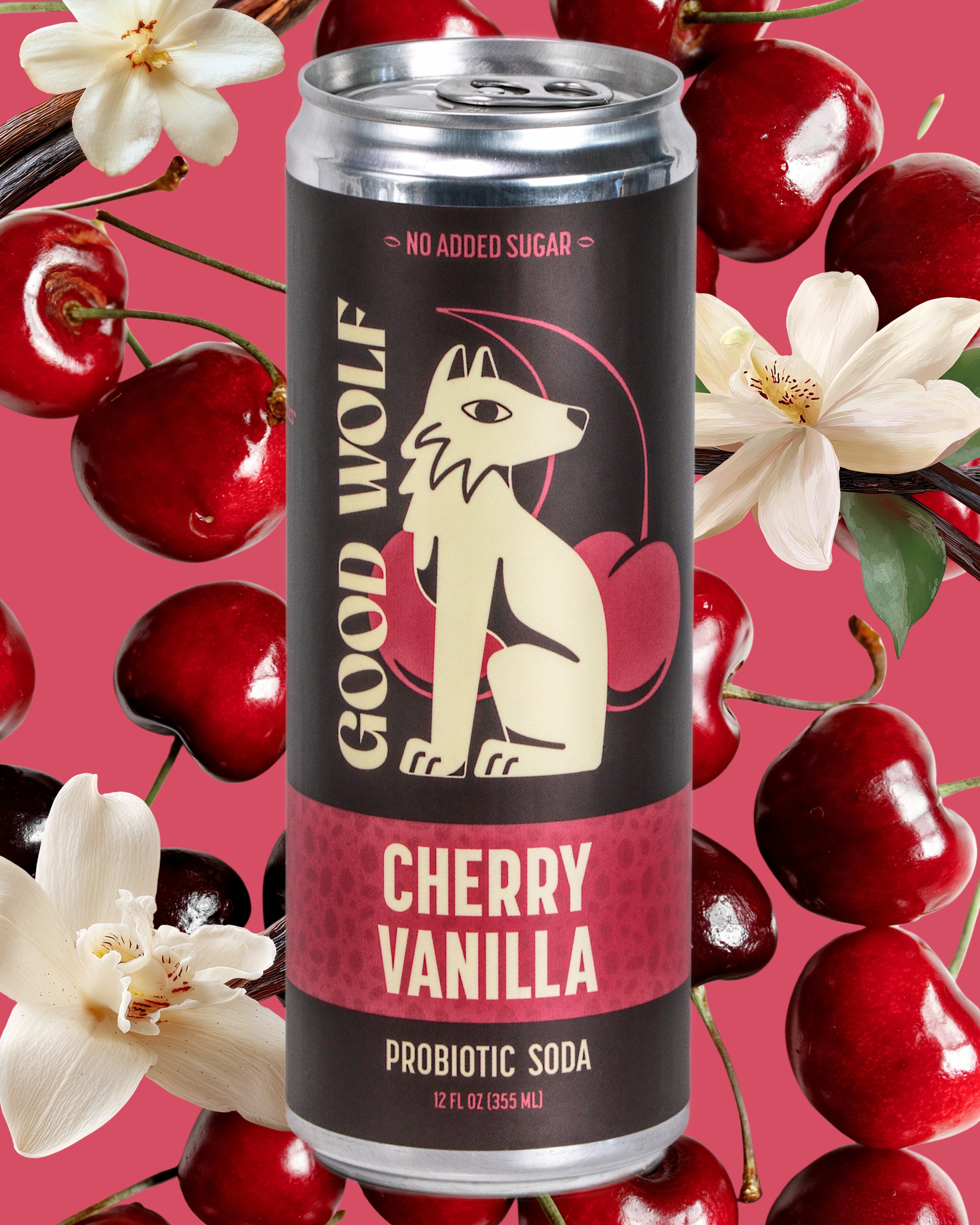 Cherry Vanilla Probiotic Soda – Good Wolf
